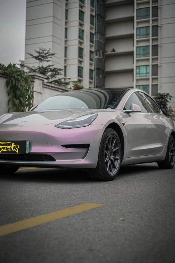 特斯拉MODEL3汽車Ichanger（ICR）改變者改色膜夢幻火山灰