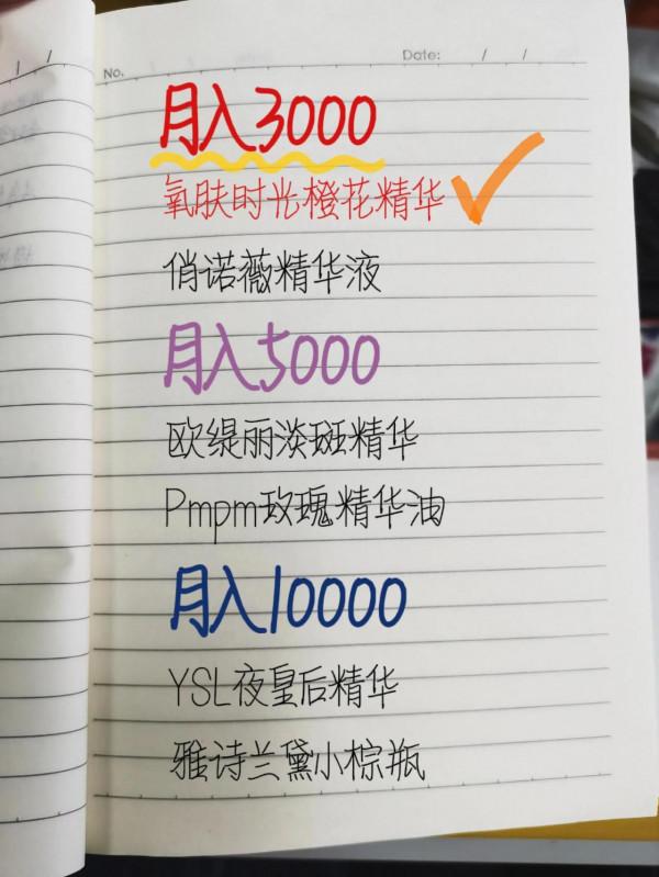 不同月收入的精緻女人們都在用什麼精華？有你在用的嗎？
