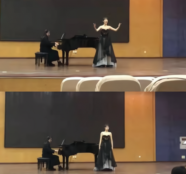 女大學生穿抹胸禮服參加期末考，雙手頻繁提衣服，場面十分尷尬