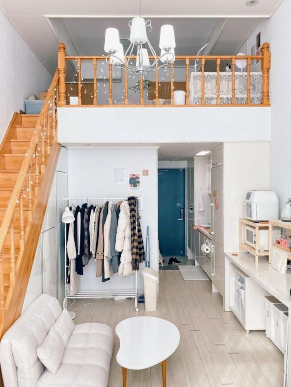 韓國loft公寓永久產權，38㎡層高4米5功能應有盡有，一人獨居正好