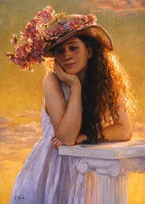 加拿大女畫家海琳的油畫，有種沐浴陽光的暖感