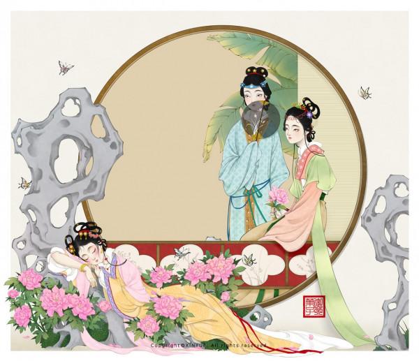 海棠春睡日，紅樓夢醒時