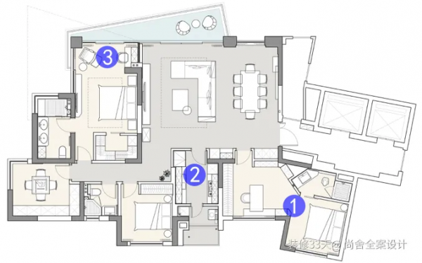 現代簡約質感大平層三口之家