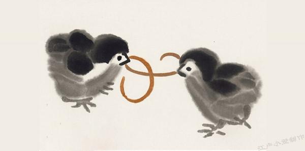 齊白石名畫《他日相呼》探秘:這兩隻小雞看似簡單,其實奧妙無窮 齊白石名畫《他日相呼》探秘:這兩隻小雞看似簡單,其實奧妙無窮