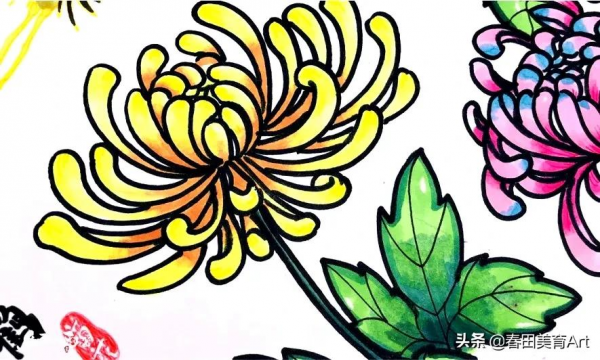 教程丨少兒美術課程《賞菊迎鶴來》 教程丨少兒美術課程《賞菊迎鶴來》