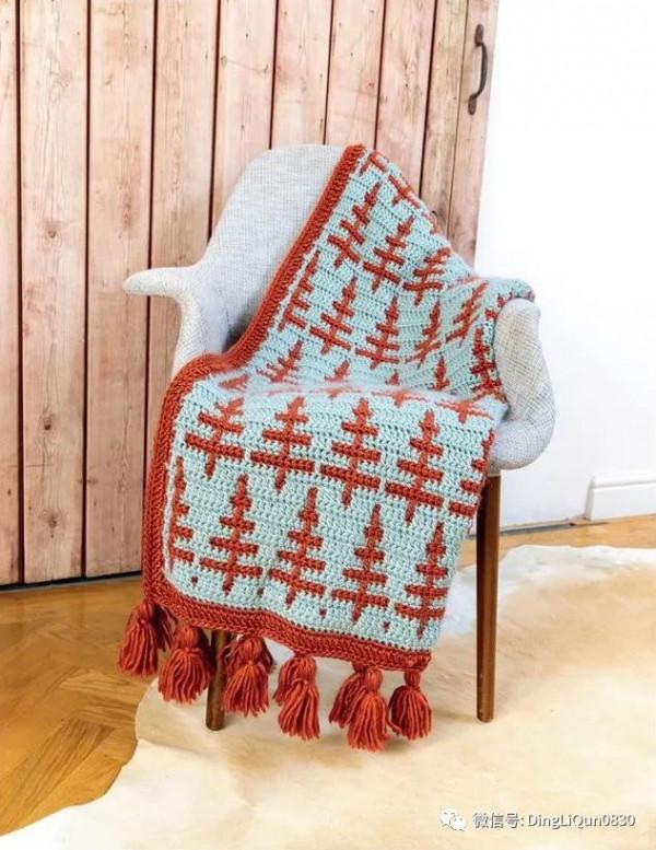 「針織作品」最新的用馬賽克編織技術製作的毯子及家居小物