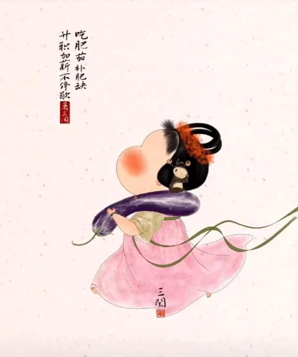 特別喜慶祥和的畫，胖乎乎的樣子，可愛又治癒，為生活增添了美好