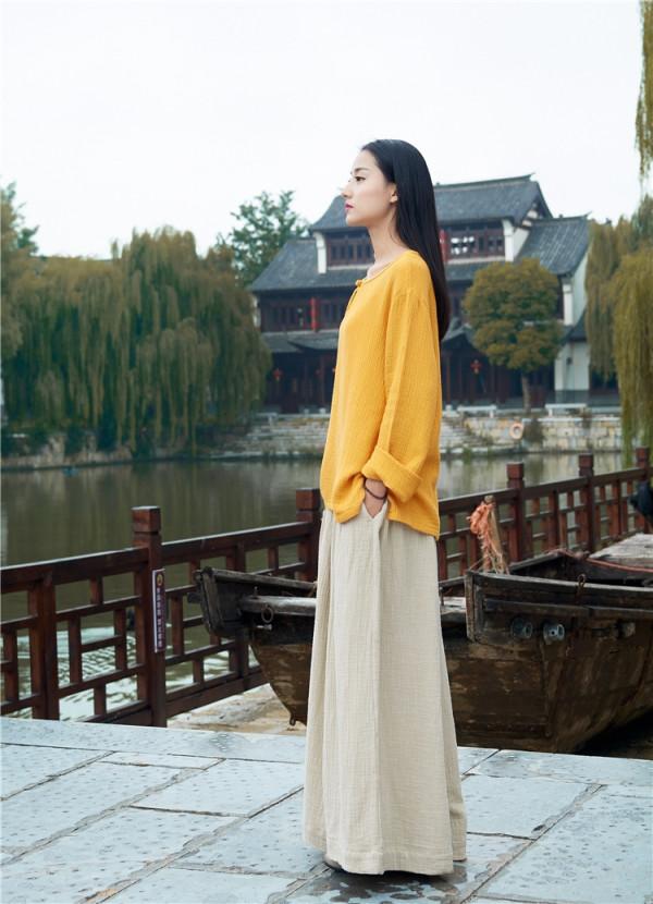 趙今麥也喜歡慵懶國風 西服配亞麻闊腿褲展現復古文藝範兒 趙今麥也喜歡慵懶國風 西服配亞麻闊腿褲展現復古文藝範兒