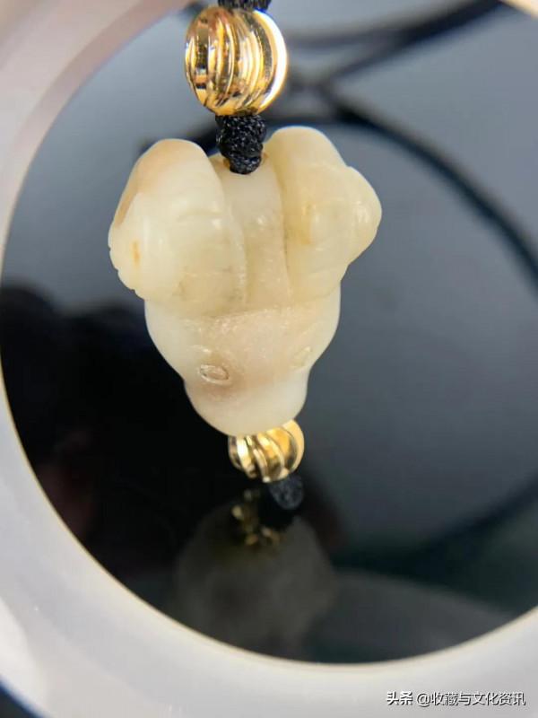 高古三才環配高古和田玉羊吊件鑑賞