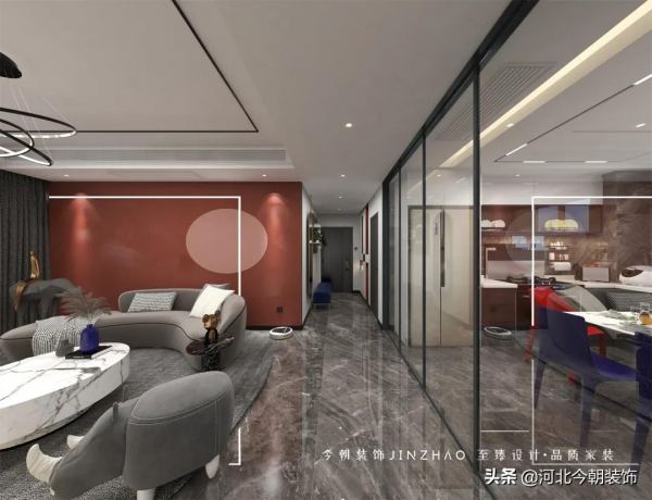 靈感美家 | 博雅盛世110㎡簡約輕奢風，“紅”運當頭，自由張揚