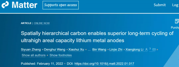國家奈米中心李祥龍課題組在鋰金屬電池負極研究方面取得新進展