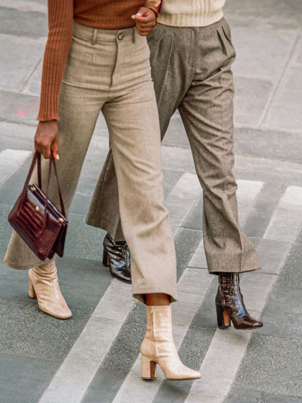 冬天穿褲子，就要配短靴