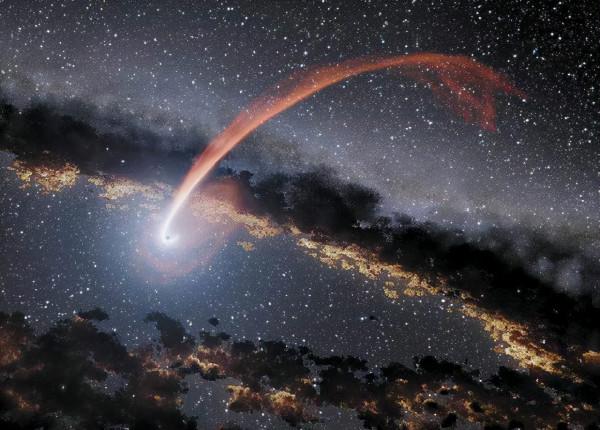 光線在經過引力透鏡時被偏折成了兩個對稱的影象