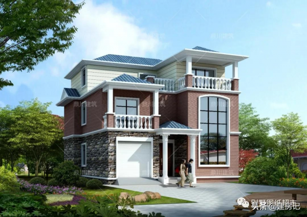 28萬建廣西複式三層別墅，佔地125㎡，7室4廳+車庫，圖紙好評如潮