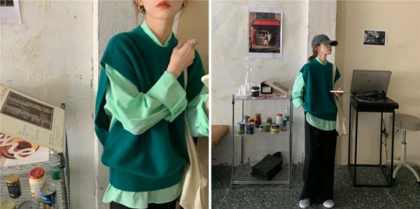 襯衫搭毛背心才是純欲天花板吧
