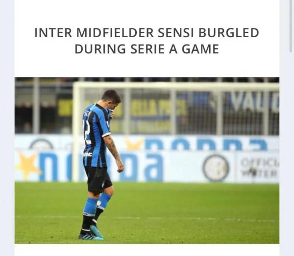 義大利媒體：森西出戰都靈，家遭賊光顧損失超過20萬歐元