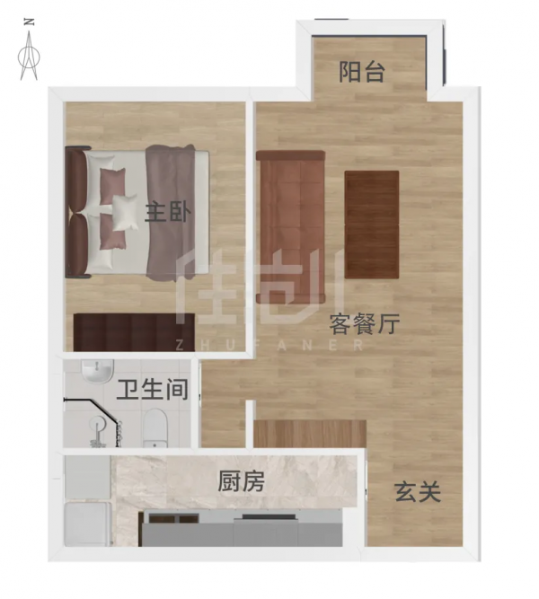 拆掉客廳改兩居，46㎡墨綠小家更高階，愛了