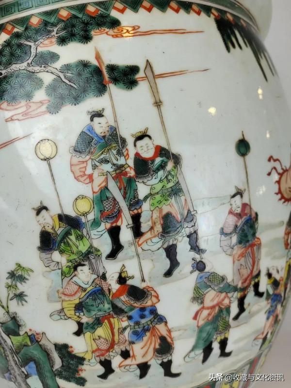 清五彩刀馬人物故事缸鑑賞