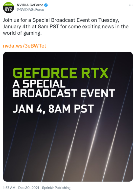 英偉達明年1.5將舉辦特別活動 遊戲相關新情報公開 英偉達明年1.5將舉辦特別活動 遊戲相關新情報公開