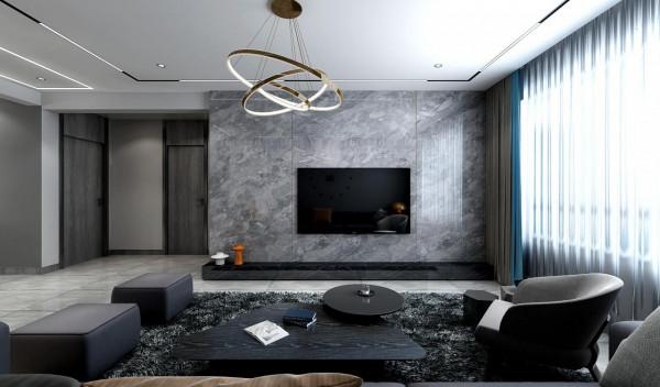 87平米高冷現代風 哈爾濱億居裝飾 哈爾濱正規一點的裝修公司
