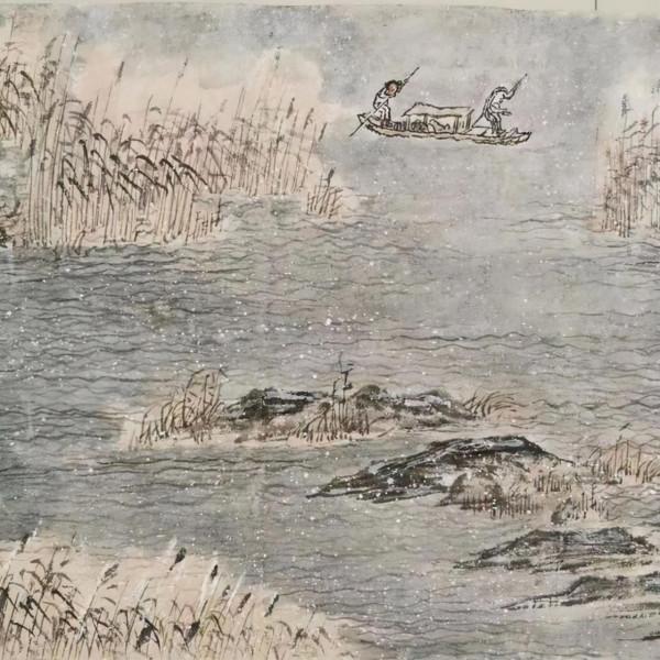 高祖酒老總梁輝收《江行初雪圖》臨作，獲保值增值承諾