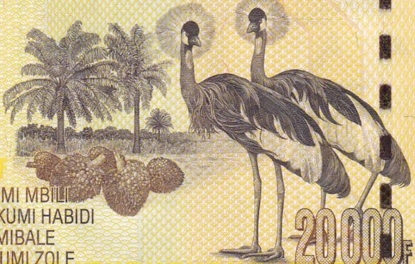 部落土著文化和非洲動植物自然風景相結合的剛果20000法郎鈔票 部落土著文化和非洲動植物自然風景相結合的剛果20000法郎鈔票