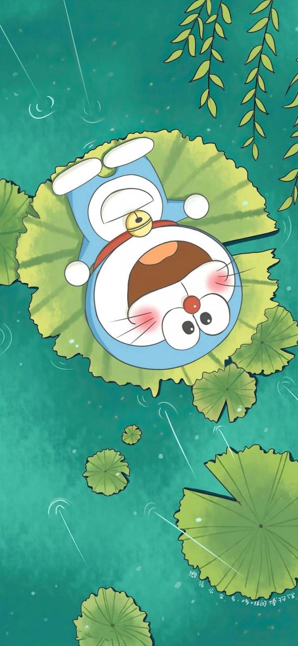 哆啦A夢桌布&sol;總有一個人為你在下雨天默默打傘