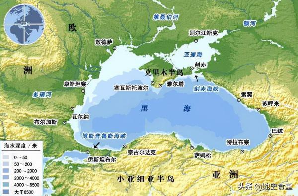 如果把克里米亞挖成島嶼，亞速海將有兩條出海通道
