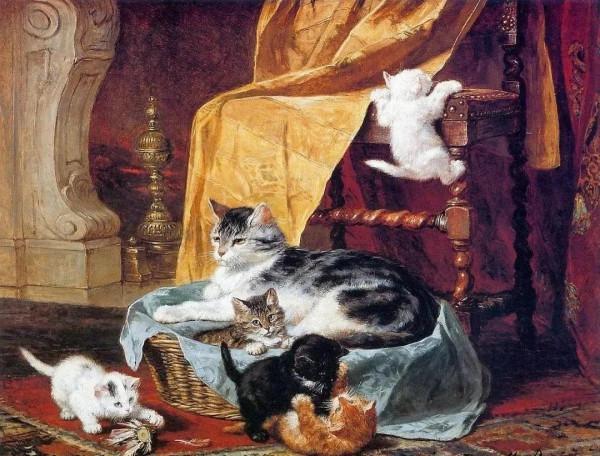 100年前她畫了超多貓，姿態萬千，惟妙惟肖