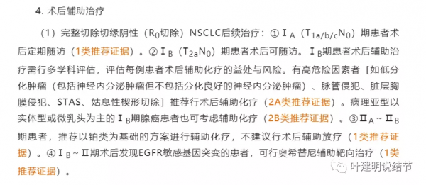 個人觀點：Ⅰ期NSCLC完全切除術後輔助治療分層建議（個人版）