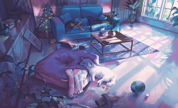 「動漫桌布」我所有的喜歡都是與你有關，美國風景畫師的插畫作品