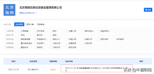 胡海泉:公司被強制執行2115萬,另有原因 胡海泉:公司被強制執行2115萬,另有原因