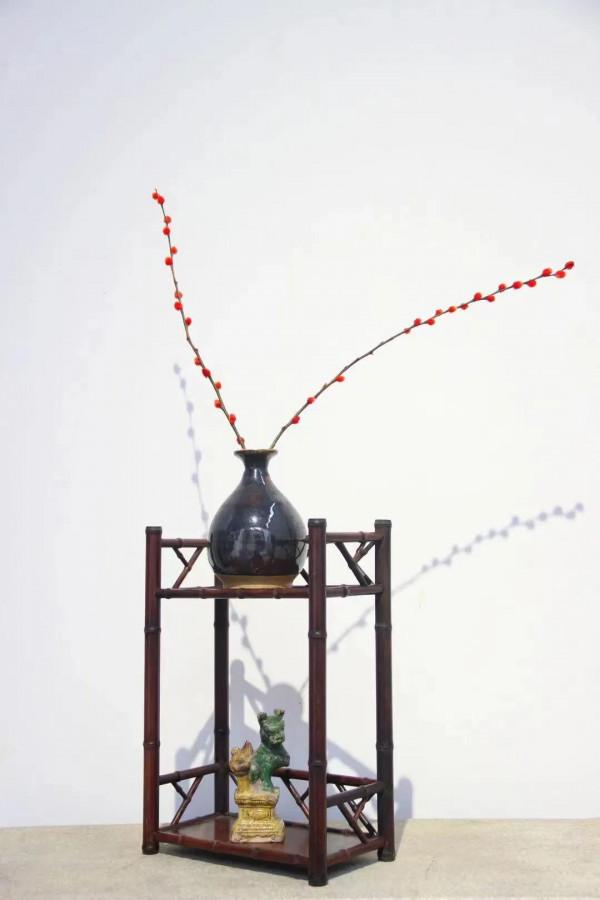 竹節工案頭小架子，打凹書架，大地屏