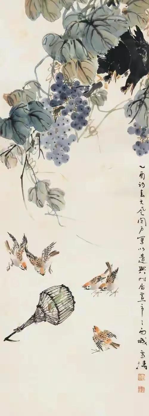 王雪濤、關山月、孫其鋒筆下的麻雀各有神韻