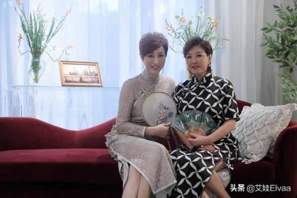 頭一回見陳法蓉這造型！穿旗袍裙手拿宮扇變化大，似弄堂裡的貴婦