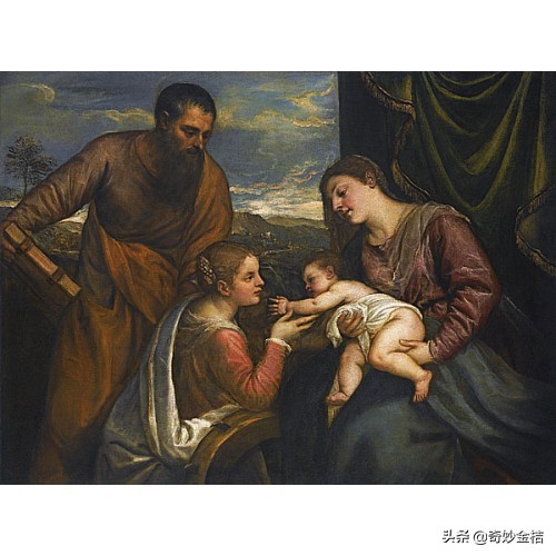 名畫賞析：瑪利亞和兒童與聖徒路加和聖凱瑟琳亞歷山大