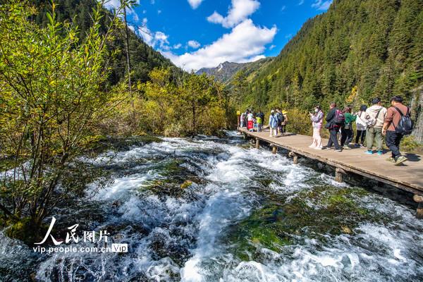 四川阿壩：九寨溝秋景迷人