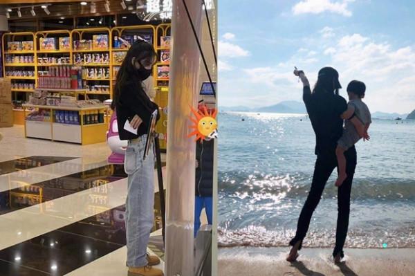 Angelababy帶小海綿買玩具 站一旁溫柔注視好有愛