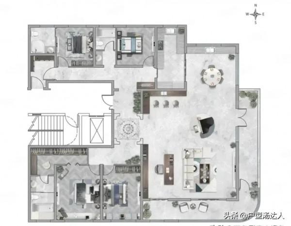 帶你欣賞一套280平方豪出天際的大平層戶型 帶你欣賞一套280平方豪出天際的大平層戶型