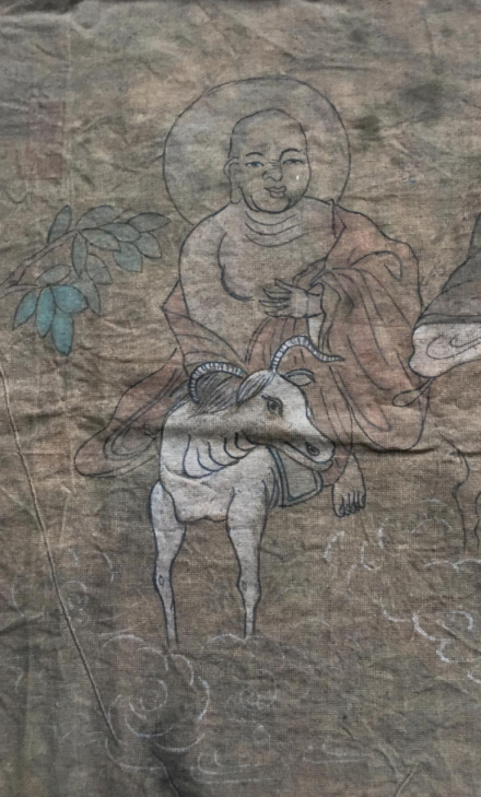 傳世遼金繪畫《彩繪僧人出行圖》