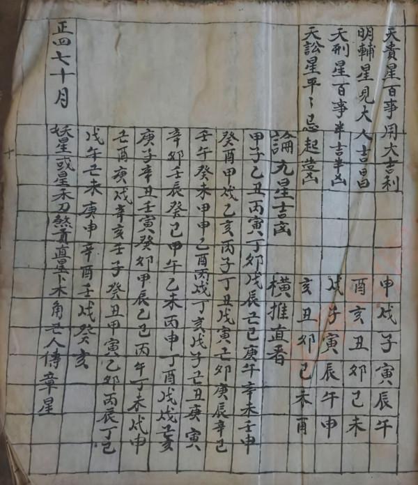 擇日速查，古書手抄
