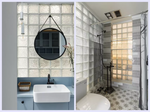 70㎡灰藍色裝修，用玻璃玩轉整個空間，美呆了