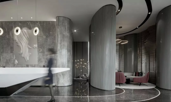 1900㎡售樓處全用灰色大理石，簡直不要太高階