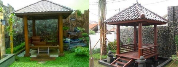 院子裡留一塊地搭涼亭，師傅經驗足地基提前抬高30公分，乘涼消暑