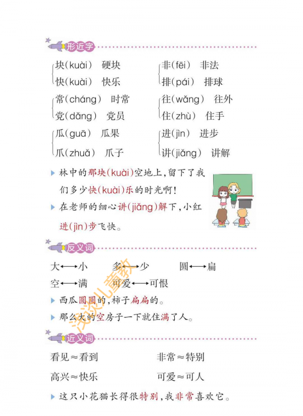 一年級語文下冊，經典課堂筆記，預習必備