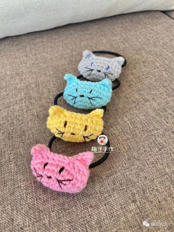 做胸針，髮卡，髮圈都特別棒！迷你可愛的貓咪髮圈（有編織說明）