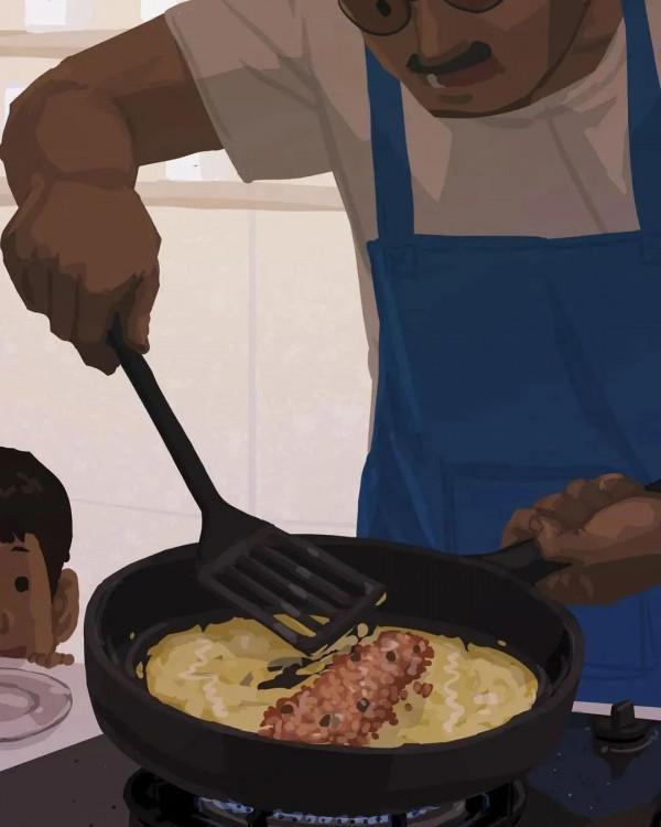 會畫畫的爸爸,太暖了 會畫畫的爸爸,太暖了