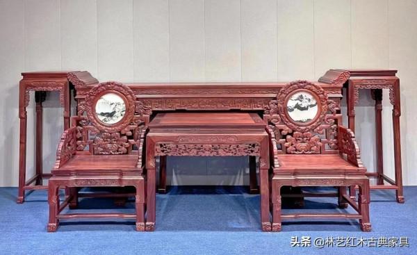 尚比亞血檀 靈芝中堂六件套