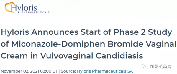 Hyloris啟動咪康唑/度米芬複方2期臨床試驗 Hyloris啟動咪康唑/度米芬複方2期臨床試驗