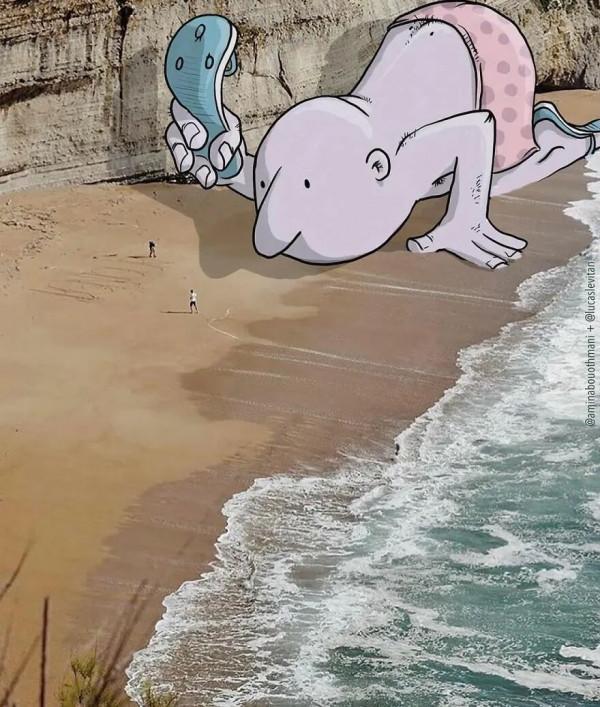 ​二維動漫“侵入”現實世界，趣味和搞笑程度加倍，笑瘋了